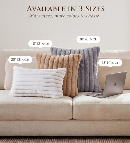 Set of 2 Decorative Throw Pillow Covers 20x12 (Khaki / 20" x 12" (Pack of 2))