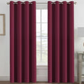 Light Blocking Blackout Curtains Window Treatment Thermal Insulated Grommet Energy Saving Curtains (52"W x 120"L (Pack of 1) / Burgundy Red)