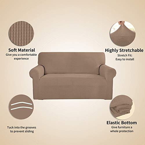 Stretch 4 Seater Oversized Sofa Couch Cover Camel (XX-Large Sofa / Camel)