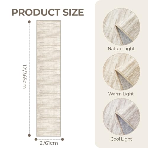 2x12 Runner Rug Non Slip (Brown/Beige / 2' x 12' (Runner))