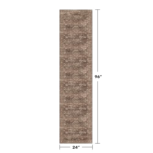 Boho Washable 2x8 Long Rugs for Hallway (2' x 8' (Runner) / Brown)