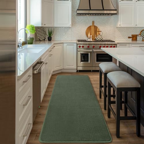 Modern Soft Hallway Runner Rug (2' x 6' (Runner) / Sage Green)