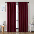 Ava Burgundy Blackout Curtains for Bedroom 84 Inch Length 2 Panels Set (Burgundy / 50"W x 84"L (Pack of 2))