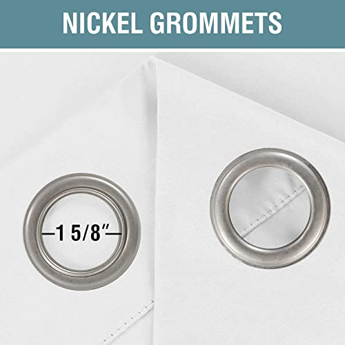 White Window Curtains 63 Inch Length Thermal Insulated Window Treatment Panel for Living Room Grommet Curtain Drape for Bedroom (52"W x 63"L (Pack of 1) / Pure White)