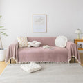 Soild Couch Covers for Dogs Pink (91" x 134" / Tassel Ball: Light Pink)