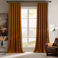 Burnt Orange Fall Velvet Curtains for Living Room 96 inches Long (Golden Oak / 52"W x 96"L (Pack of 2))