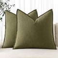 Decorative Linen Pillow Covers 18x18 Inch Green (Green / 18" x 18" (Pack of 2))