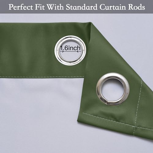 Sage Green to Grey White Ombre Room Darkening Curtains 84 Inch (52"W x 84"L (Pack of 2) / Sage Green to Grayish White)
