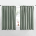 Window Curtains Blackout Drapes (Greyish Green / 62"W x 63"L (Pack of 2))