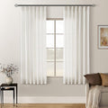 Natural Pinch Pleated Linen Curtains 63 Inch Length 2 Panels Set (Natural / 40"W x 63"L (Pack of 2))