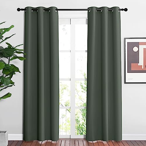 Living Room Curtains 84 inch Long (Dark Mallard / 37"W x 84"L (Pack of 2))