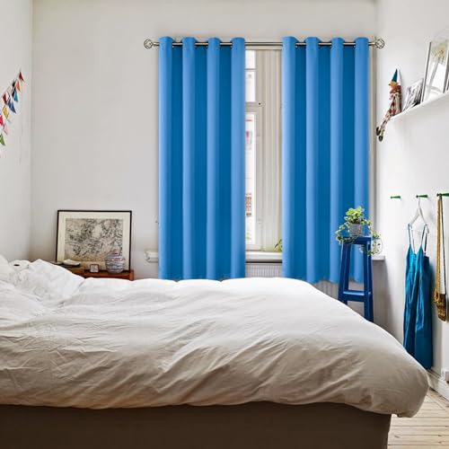 Classic Blue Blackout Curtains for Bedroom 72 Inch Long (Classic Blue / 52"W x 72"L (Pack of 2))