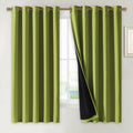 100% Blackout Lined Curtains (Fresh Green / 62"W x 63"L (Pack of 2))