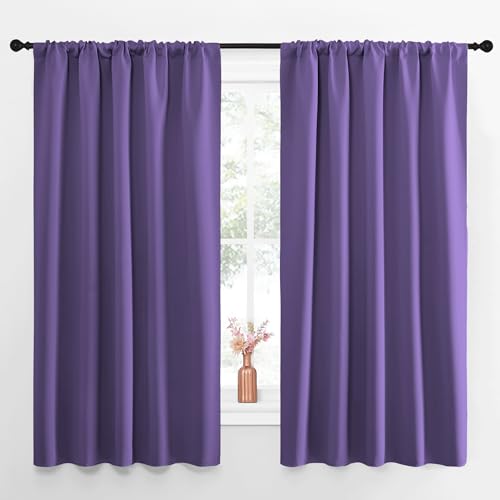 Blackout Curtains for Living Curtains (Lilac Purple / 52"W x 63"L (Pack of 2))