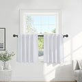 50% Light Filtering Room Darkening Curtains for Small Winow Lower Portion Decor Energy Saving Drapes for Kitchen Bedroom Bathroom Downstairs Window (Pure White / 29"W x 24"L (Pack of 2))