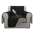 Double Protection 100% Waterproof Chair Sofa Cover for Living Room (Black/Beige / Chair Small)