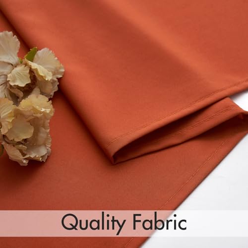 Burnt Orange Fall Semi Sheer Privacy Curtains 2 Panels 52W x 63L (Burnt Orange / 52"W x 63"L (Pack of 2))