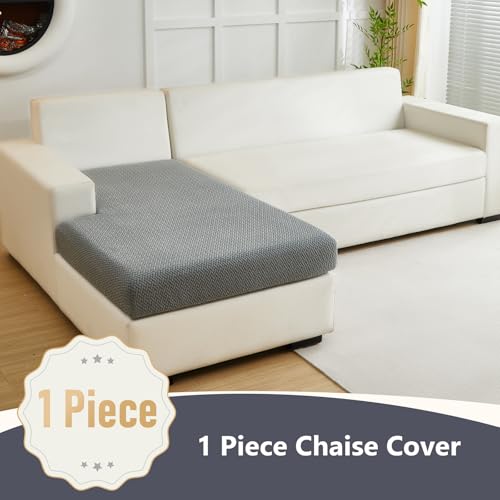 Couch Cushion Covers for Sofa Couch Covers Wear (Texture-gray / One Size Chaise Cover)