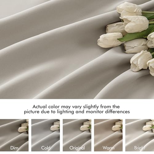 Natural Back Tab Blackout Curtains 52x84 Inch Length 2 Panels Set (Natural / 52"W x 84"L (Pack of 2))