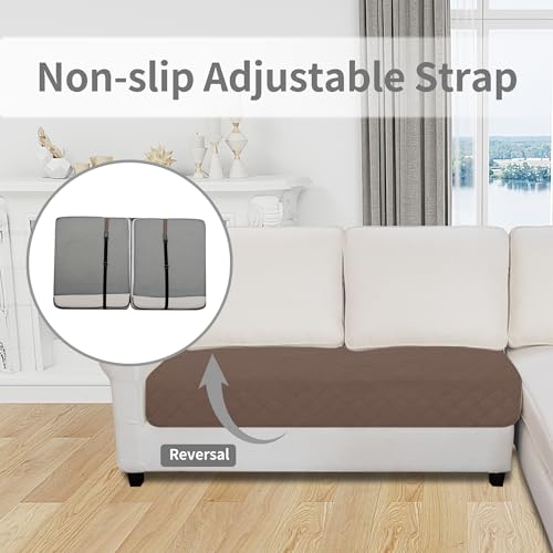 Sectional Couch Covers for Dogs L Shape Sofa Cover Reversible Sofa Slipcover Chaise Lounge Cover Furniture Protector Cover for Pets Dog Cat (30" x 50" / Brown/Beige)