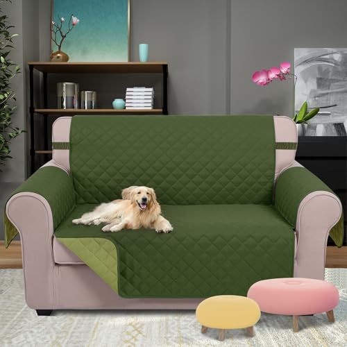 Loveseat Sofa Cover for 2 Cushion Couch (Huntergreen/Sage / 45''loveseat-small)