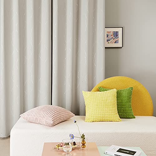 Living Room Curtains 72 Inches Long (Light Beige/Wave Dots / 52"W x 72"L (Pack of 2))