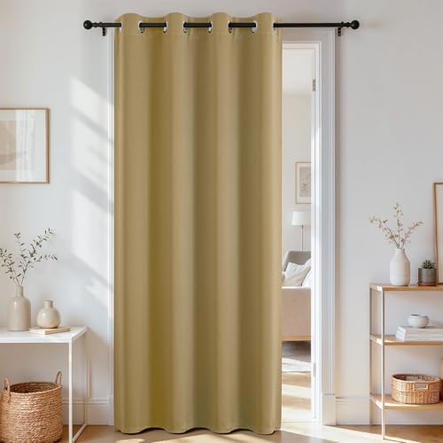 Door Curtain Blackout Curtains for Doorway Privacy Closet Drapes (Beige / 40"W x 78"L (Pack of 1))