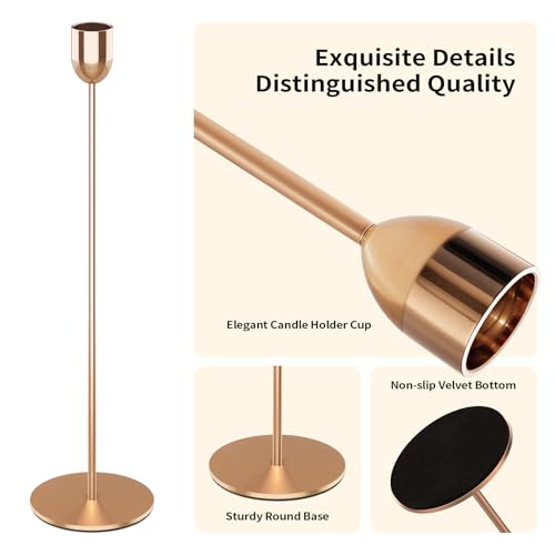 6PCS Gold Tall Taper & Pillar Candle Candlestick Holder (Gold)