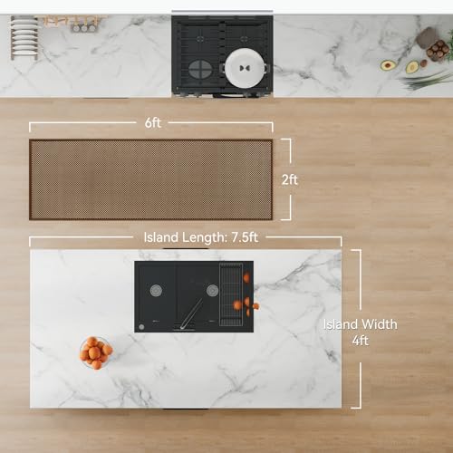 Kitchen Runner Rug Non Slip Hallway Runner Washable Dark Brown 2x6 ft (Dark Brown/ Coffee / 2' x 6')