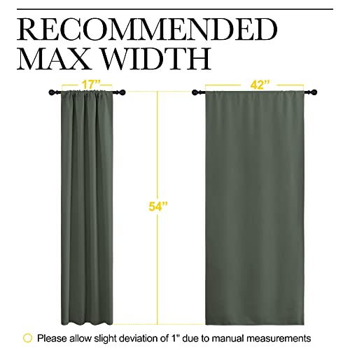 Bedroom Curtains Blackout Draperies (Dark Mallard / 42"W x 54"L (Pack of 2))