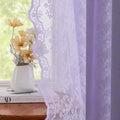 Vintage Lace Curtains 63 Inch Length (Lavender / 52"W x 63"L (Pack of 2))