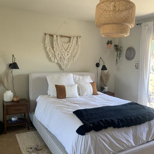 QLBUJ Large Macrame Wall Hanging Natural Driftwood Macrame Tapestry Above Headboard Boho Home Decor for Bedroom Living Room Apartment Wedding Party