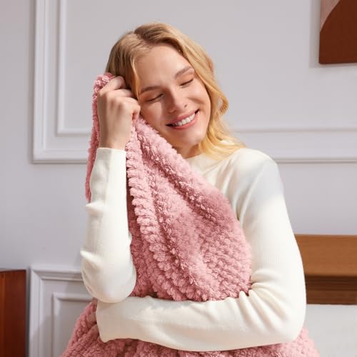 Extra Large Soft Fleece Throw Blanket for Couch (Pink / Throw(50x70 In))
