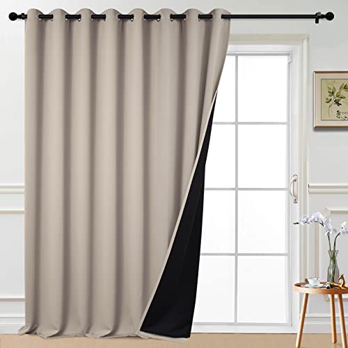 Natural 100% Blackout Patio Door Curtain Panels W100 x L96 (100"W x 96"L (Pack of 1) / Natural)