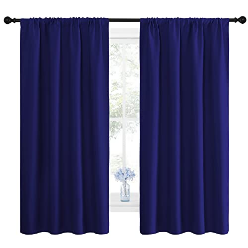Curtains for Bedroom (Royal Blue / 42"W x 63"L (Pack of 2))