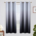 Ombre Gradient Black White to Gray Curtains for Bedroom (42"W x 63"L (Pack of 2) / Black and White)
