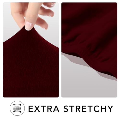 Super Stretch Sofa Slipcover (Small-XL Oversized Sofa / Wine)