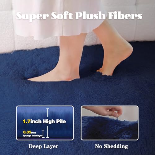 5x7 Area Rug for Living Room (Navy Blue / 5' x 7' (Rectangular))