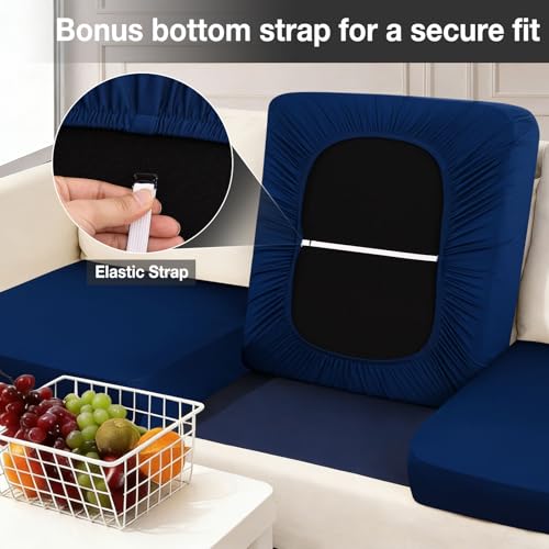 8Pcs Patio Cushion Covers (Navy / 8PCS)