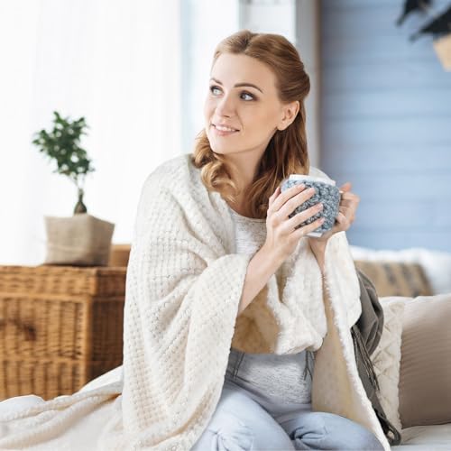 4 Pcs Fleece Throw Blanket (Gradient Blue)
