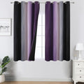 Black and Purple Ombre Blackout Curtains 45 Inch Length (Black and Purple / 52"W x 45"L (Pack of 2))