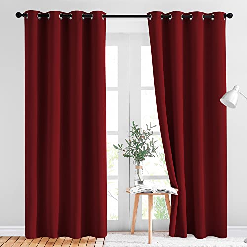 Burgundy Red Blackout Christmas Curtains (Burgundy Red / 52"W x 84"L (Pack of 2))