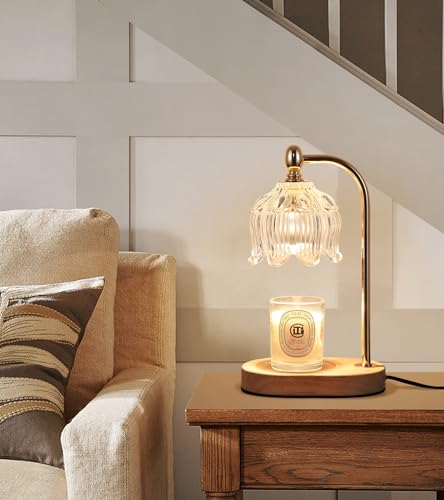 Candle Warmer Lamp with Timer and Dimmer (Gold ‎flower)