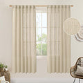 Light Filtering Linen Curtains 78 inches Long for Bedroom (Linen / 52"W x 78"L (Pack of 2))
