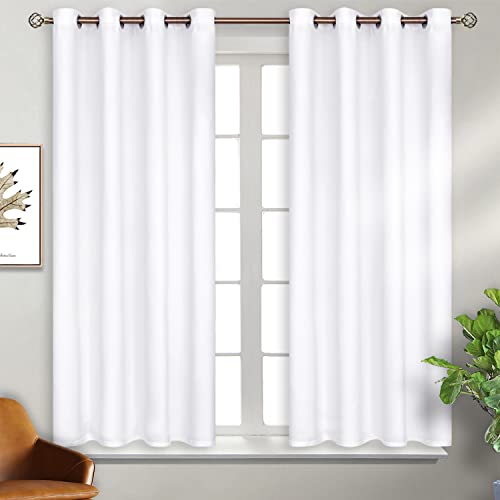 Pure White Room Darkening Curtains 54 Inch for Bedroom (Pure White / 46"W x 54"L (Pack of 2))