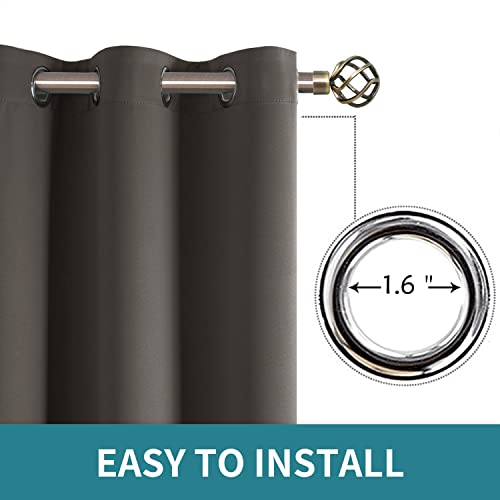 Grey Blackout Curtains for Living Room 96 Inch Long (Grey / 55"W x 96"L (Pack of 2))