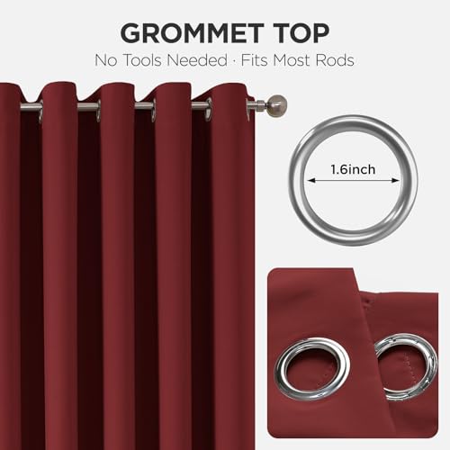 Blackout Patio Sliding Door Curtains (Burgundy Red / 60"W x 90"L (Pack of 1))
