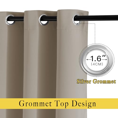 Blackout Short Curtains for Kitchen (Taupe / 34"W x 50"L (Pack of 2))