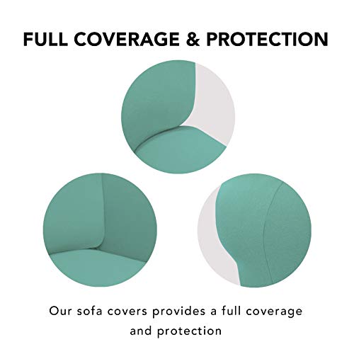 Stretch Couch Covers for Sofa 4 Seater Slipcovers Cyan (XX-Large 4-Seater Sofa / Cyan)