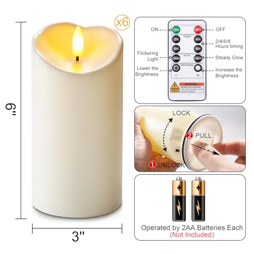 Waterproof Candles Outdoor (Ivory White / Set of 6)